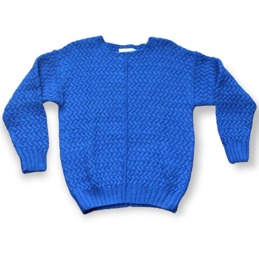Vintage Hand Knit For The Limited Blue Sweater Small Chunky Knit Womens 90s